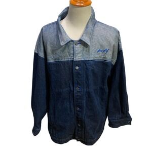 BOFF Mens‎ Denim Jacket Jean Blue Hip Hop Streetwear 3XL Grunge Y2K Streetware